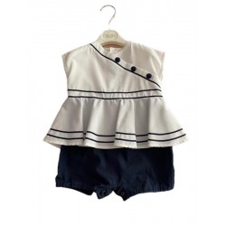 Aletta B1275 Baby Girl Sailor Romper