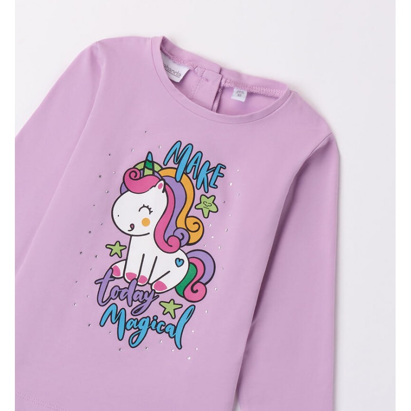 VIKITA T-Shirt Manica Lunga Bambina Con Stampa Sirena E Strisce: Maglietta Top 3-12 Anni