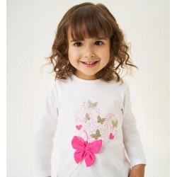 Sarabanda 0A308 Girl's bow T-shirt