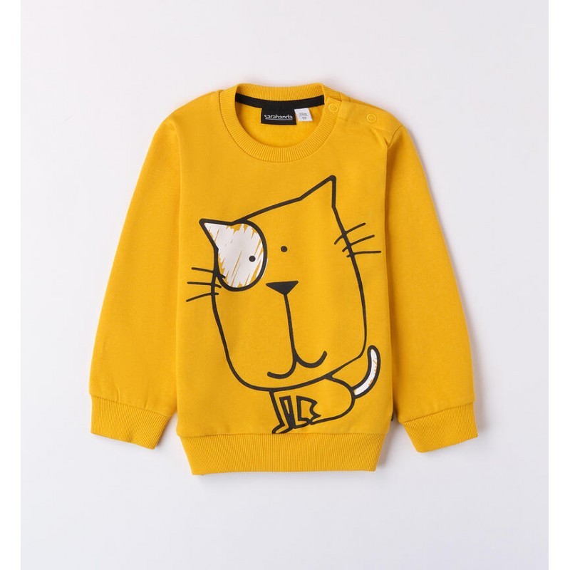 Sarabanda 0A035 Boy's Cat Sweatshirt