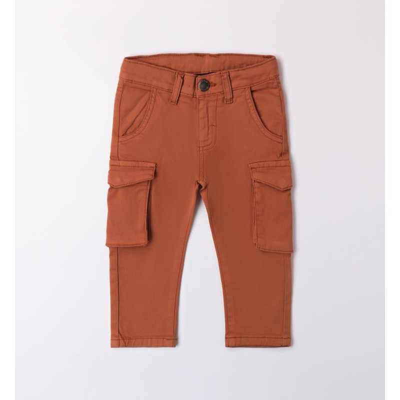 Sarabanda 0A166 Pantalone tasconi ruggine bambino