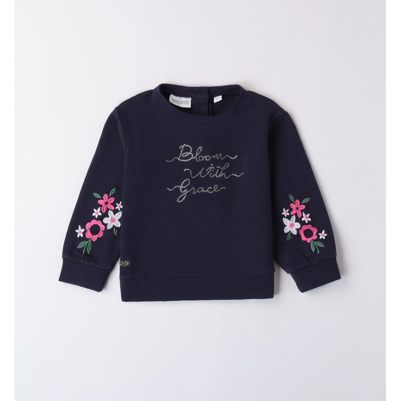 Sarabanda 0A232 Sweatshirt with flowers for girls