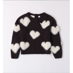 Sarabanda 0A202 Girl's Tricot Heart Sweater