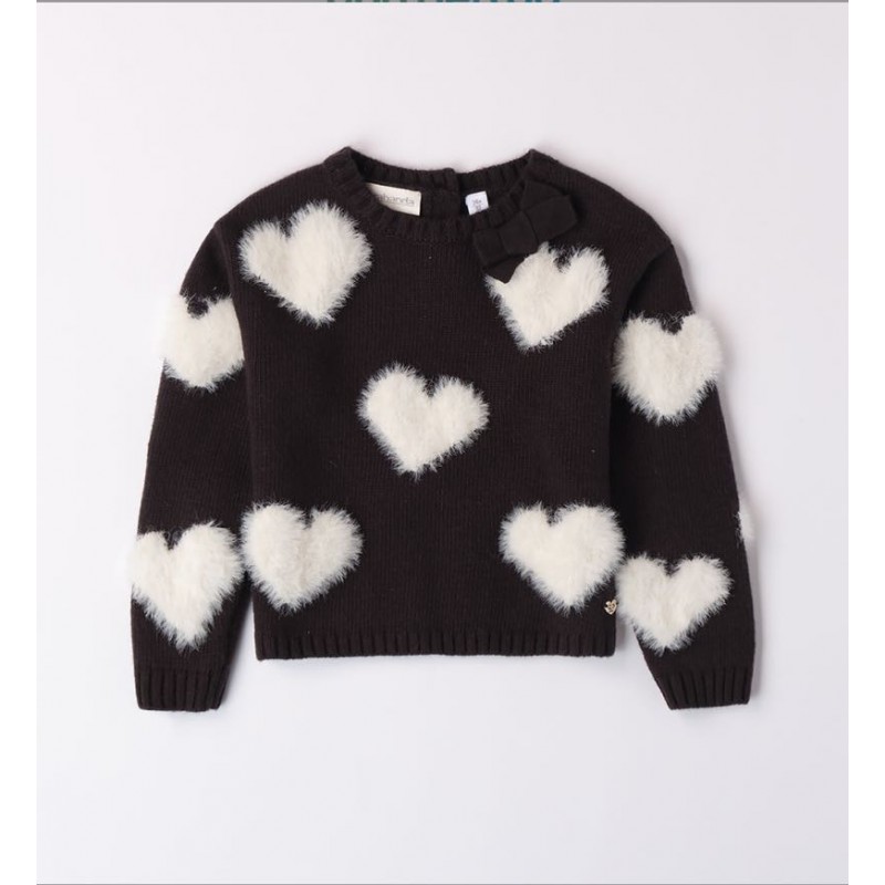 Sarabanda 0A202 Girl's Tricot Heart Sweater