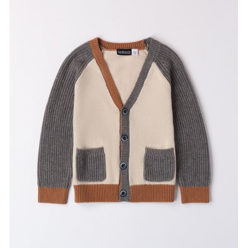 Sarabanda 0A108 Two-tone cardigan for kids