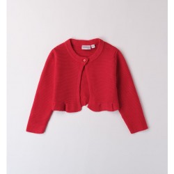 Sarabanda 0A207 Cardigan tricot rosso bambina