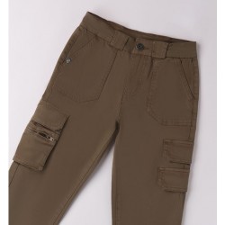 Sarabanda 0A542 Pantalone cargo verde militare ragazzo