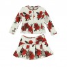 Sarabanda 0N439 0N472 Girl's floral jacket and skirt set