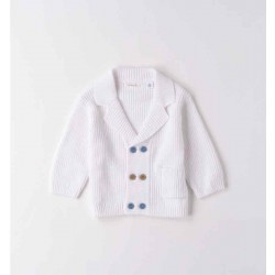 Minibanda 3B642 Cardigan tricot bianco neonato