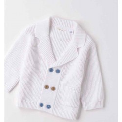 Minibanda 3B642 Cardigan tricot bianco neonato