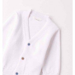 Minibanda 3B643 Cardigan tricot bianco neonato