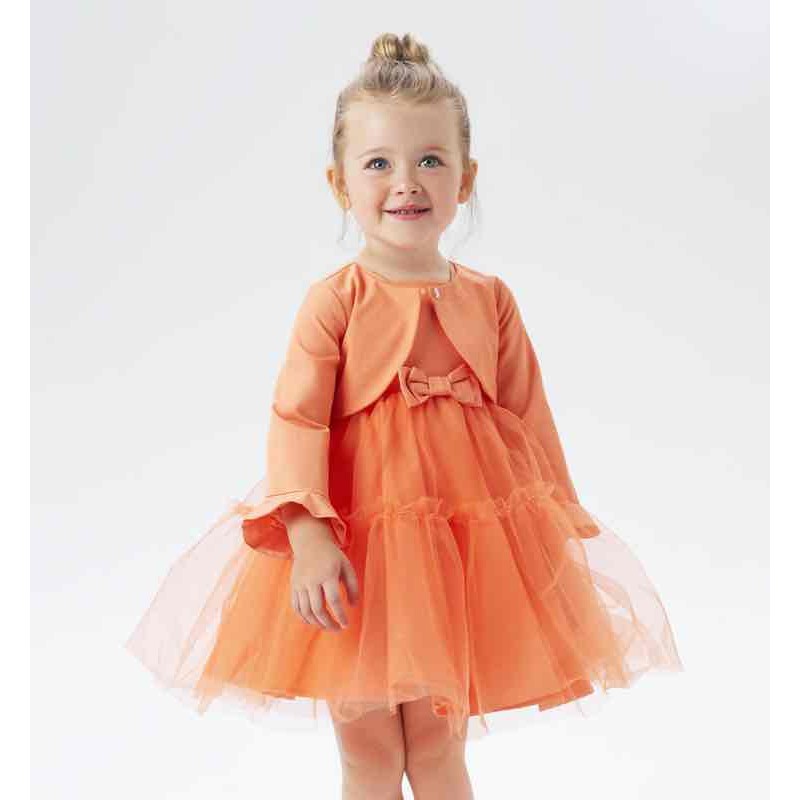 Sarabanda 06241 Abito cerimonia mandarino bambina