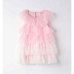 Sarabanda 0B337 Abito tulle rosa bambina