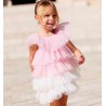 Sarabanda 0B337 Abito tulle rosa bambina
