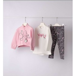 Sarabanda 0F215 Girl's Three-Piece Interlock Set