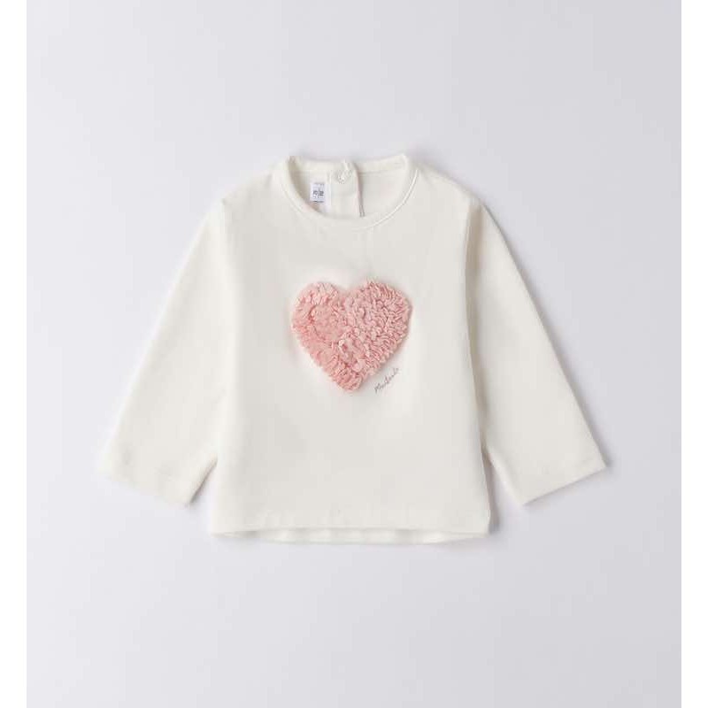 Minibanda 3F711 T-shirt cuore neonata
