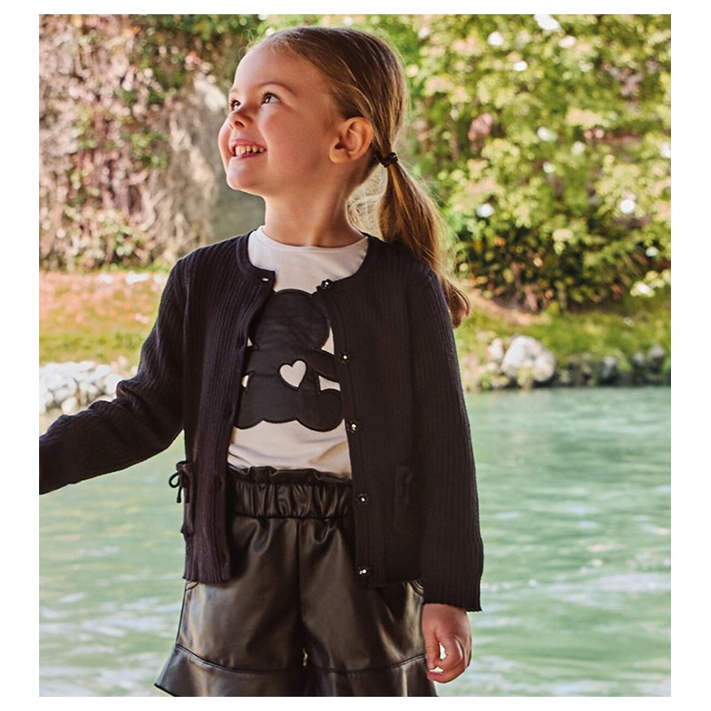 Sarabanda 0F301 0F354 Girl's Bear T-shirt and Shorts Set