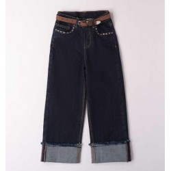 Sarabanda 0F559K1 Dark Jeans with Belt Girl