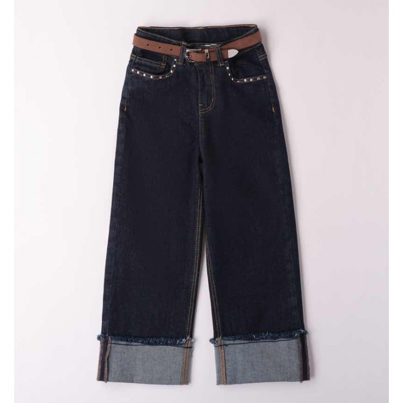 Sarabanda 0F559K1 Dark Jeans with Belt Girl