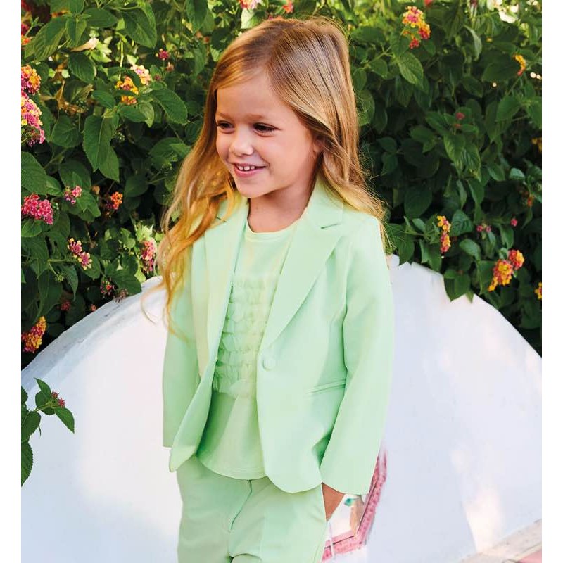 Sarabanda 0G441 Giacca elegante verde bambina