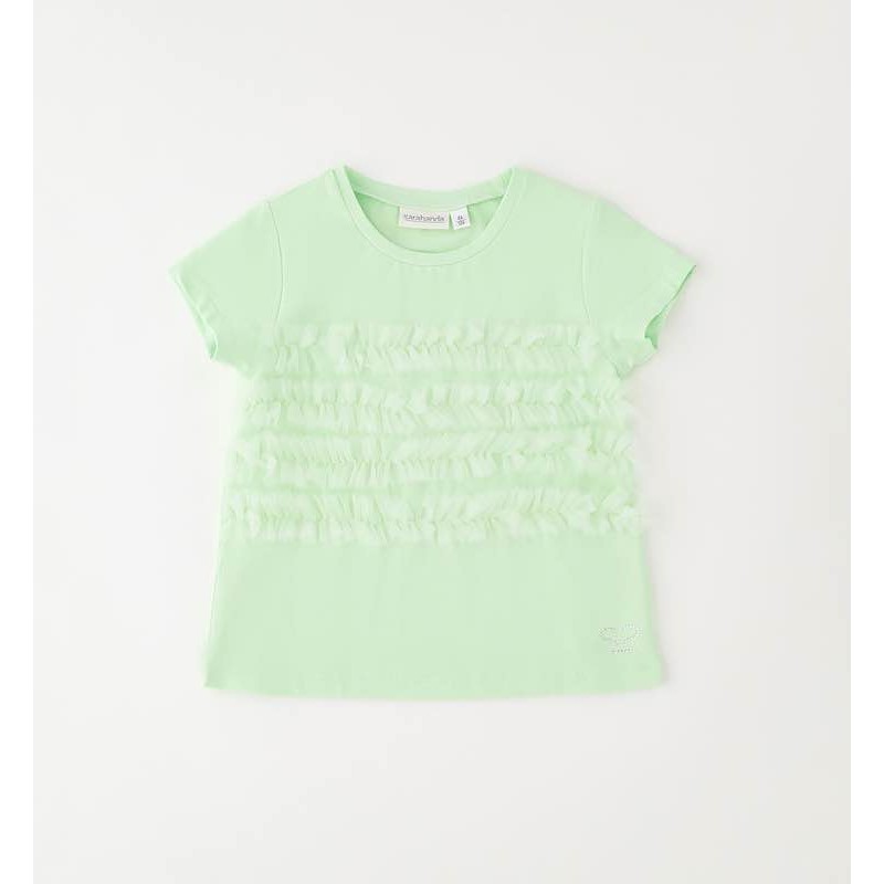 Sarabanda 0G457 Girl's Green Tulle T-Shirt