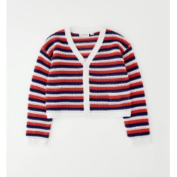 Sarabanda 0G375 Girl's openwork tricot cardigan