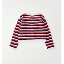 Sarabanda 0G375 Girl's openwork tricot cardigan