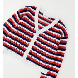 Sarabanda 0G375 Cardigan tricot traforato bambina