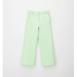 Sarabanda 0G458 Pantalone elegante in twill verde bambina