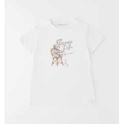 Sarabanda 0G542 Girl's Print and Rhinestone T-shirt