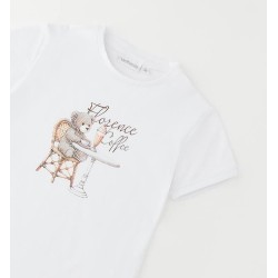 Sarabanda 0G542 Girl's Print and Rhinestone T-shirt