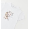 Sarabanda 0G542 T-shirt stampa e strass ragazza