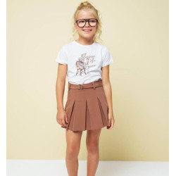 Sarabanda 0G542 T-shirt stampa e strass ragazza