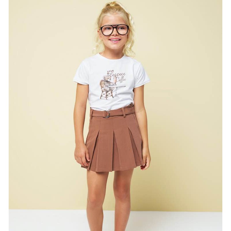 Sarabanda 0G542 Girl's Print and Rhinestone T-shirt