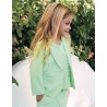 Sarabanda 0G457 T-shirt verde con tulle bambina
