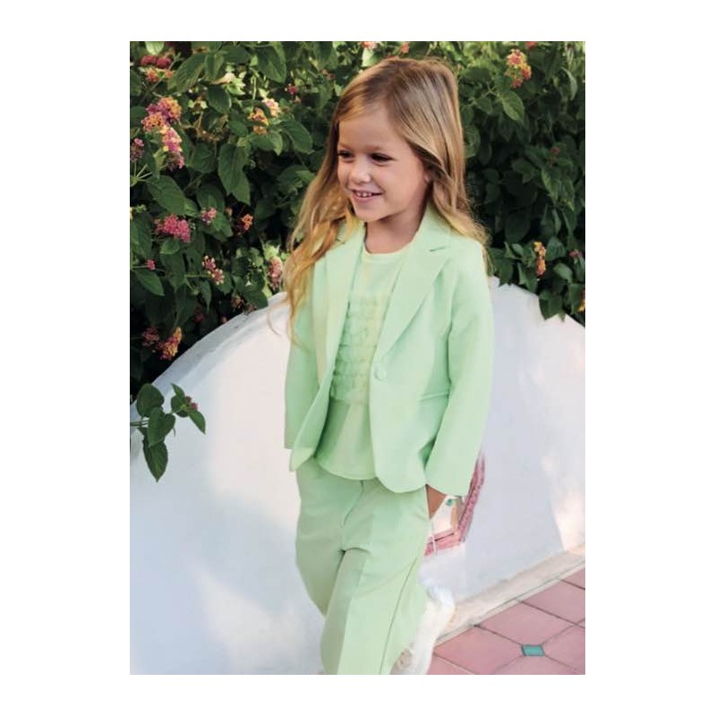 Sarabanda 0G441 0G458 0G457 Elegant green outfit for girls