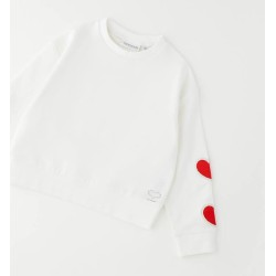Sarabanda 0G304 Girls' hearts sweatshirt