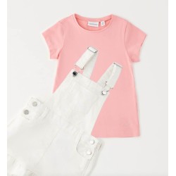 Sarabanda 0G233K1 Girl's dungarees and t-shirt set
