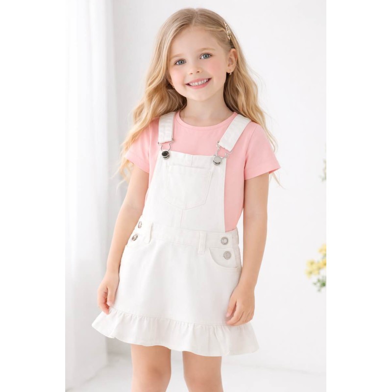 Sarabanda 0G233K1 Girl's dungarees and t-shirt set