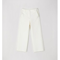 Sarabanda 0G458 Pantalone elegante in twill panna bambina