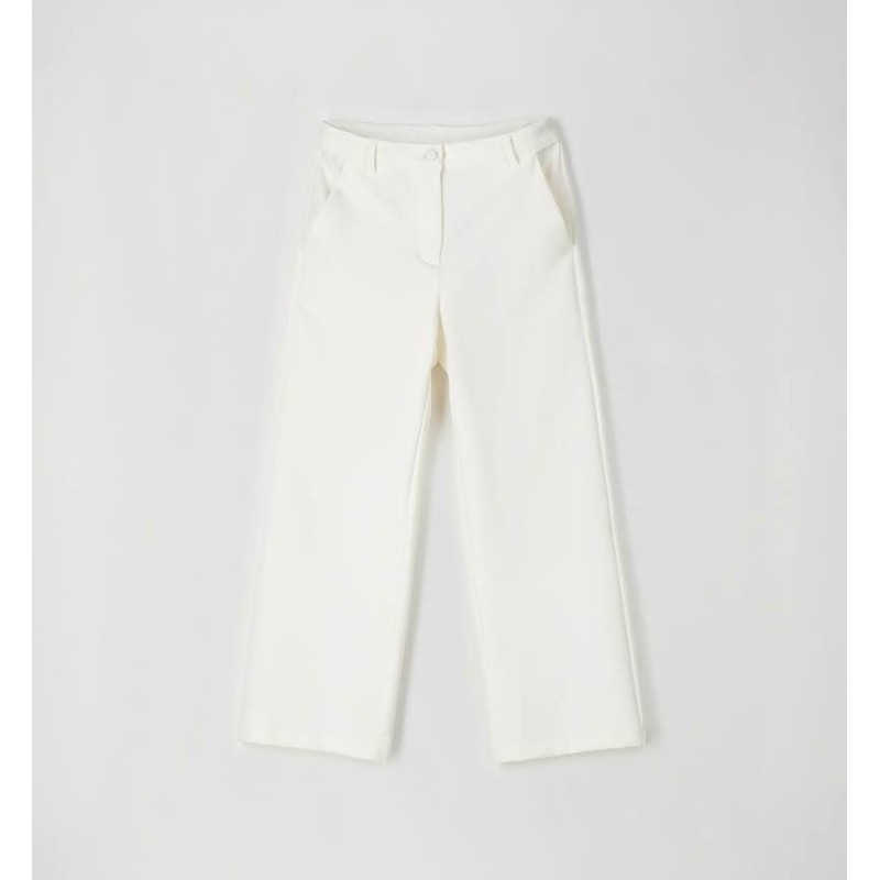 Sarabanda 0G458 Pantalone elegante in twill panna bambina