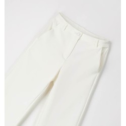Sarabanda 0G458 Girl's elegant cream twill trousers