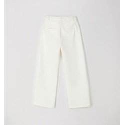 Sarabanda 0G458 Girl's elegant cream twill trousers