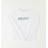 Sarabanda 0G539 T-shirt enjoy con nodo ragazza