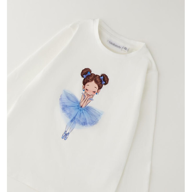 Sarabanda 0H319 T-shirt ballerina bambina