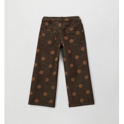 Sarabanda 0H356 Pantalone pois marrone bambina