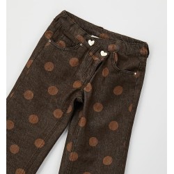 Sarabanda 0H356 Pantalone pois marrone bambina