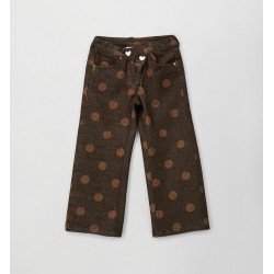 Sarabanda 0H356 Pantalone pois marrone bambina
