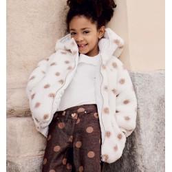 Sarabanda 0H356 Pantalone pois marrone bambina