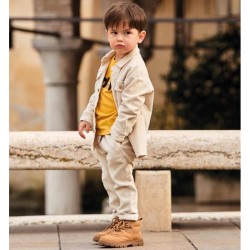 Sarabanda 0F123 0F172 Boy's velvet shirt and trousers set